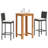 Wildon Home® 3 Piece Patio Bar Set Black Solid Wood Acacia And Poly Rattan-1849246207