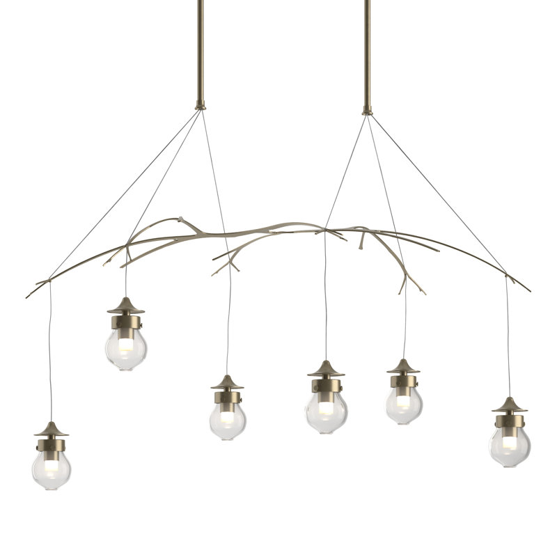 Luminaire suspendu en verre Kiwi, Or doux, H 35,9 po