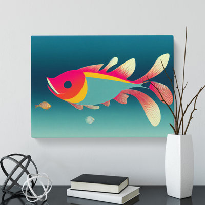 Animated Fish Abstract - Wrapped Canvas