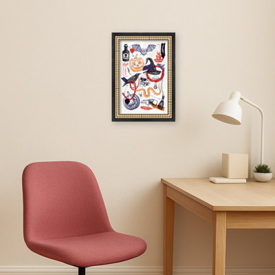 "Vintage Halloween Elements" par Yevheniia Lytvynovych, reproduction d'art sur toile encadrée