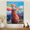 Alpaca In Chile Mountain Rainbow Landscape I - Llama Animal Wall Art
