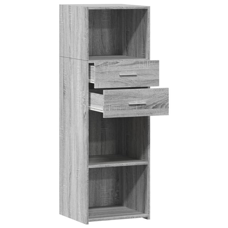 Borough Wharf Highboard Engineered Wood, 48.8" H x 15.7" W x 16.7" D, Grey Sonoma