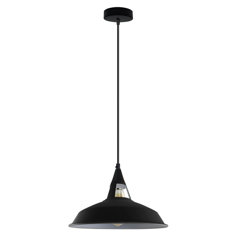 1 - Light Single Pendant, Yes, Black/White