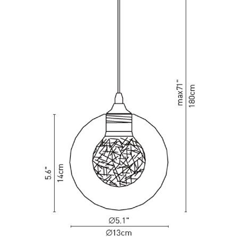 Luminaire suspendu sphère 6 lumières DEL Riverdale, Chrome