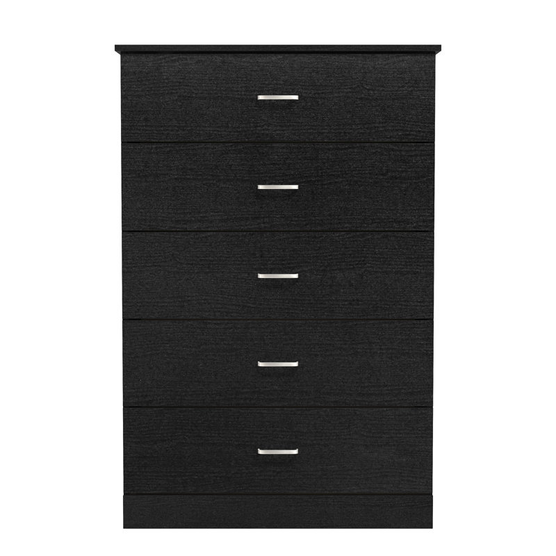 Allyannah 5 Drawer 47.2'' H Dresser, Black Oak