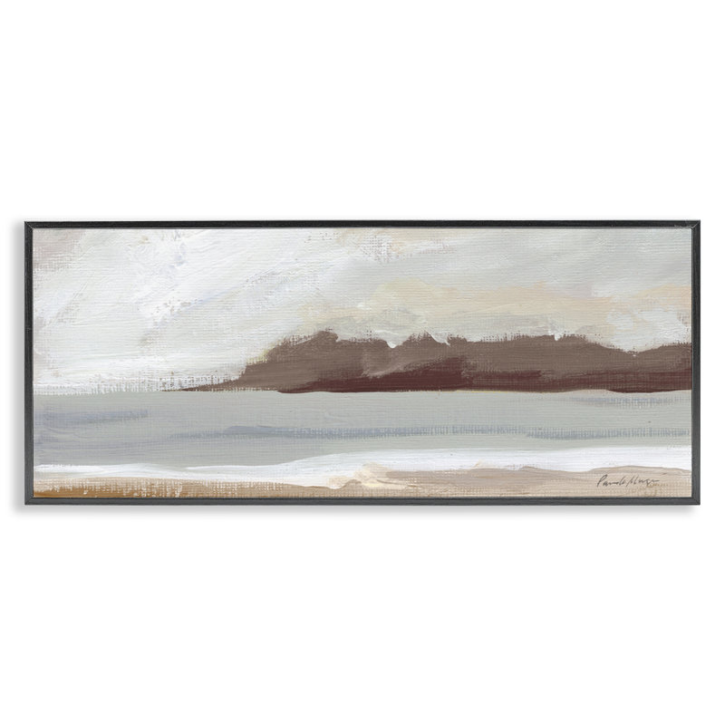 «Lake Beach Shoreline Gray», estampe numérique de Pamela Munger, H 10 po x l 24 po, Noir