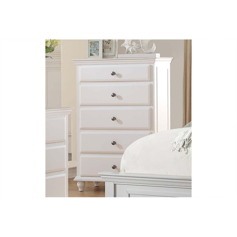 Commode 1 pièce de style moderne avec cinq tiroirs et poignées élégantes pour un rangement élégant dans la chambre à coucher