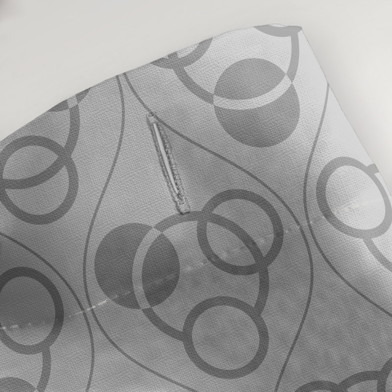 Geometric Shower Curtain with Liner Included, Silicon/White