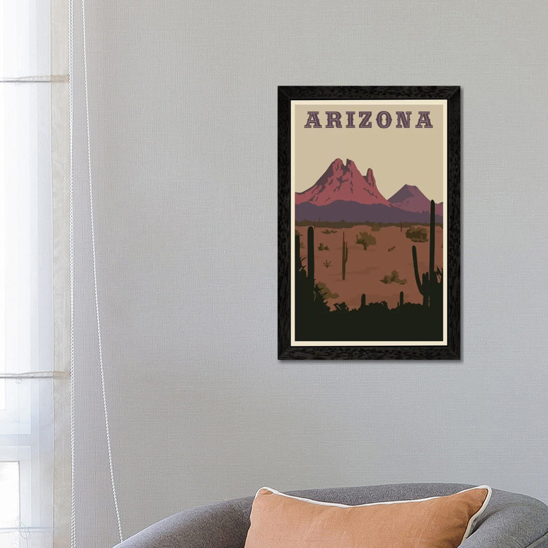 Arizona - Print on Canvas, 152.5 cm H x 101.5 cm W, Black Framed