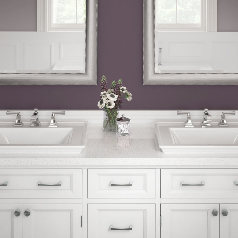 Town Square White Ceramic Rectangular Drop-In Bathroom Sink