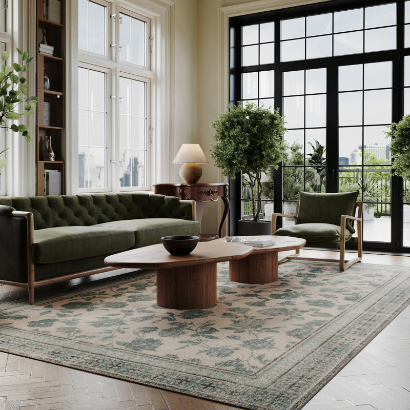 Botanica Hand-Tufted Botanical Wool-Blend Rug, Rectangle 6' x 9'