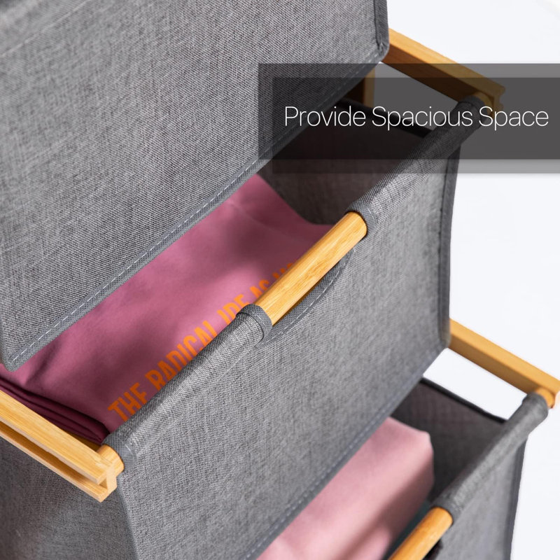 Étagère en bambou à 3 tiroirs avec rangée - Organisateur de rangement au design pratique