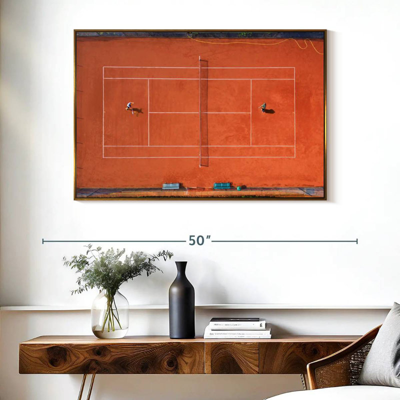 Court de tennis Wuppertal, 40 po x 27 po, Cadre flottant doré