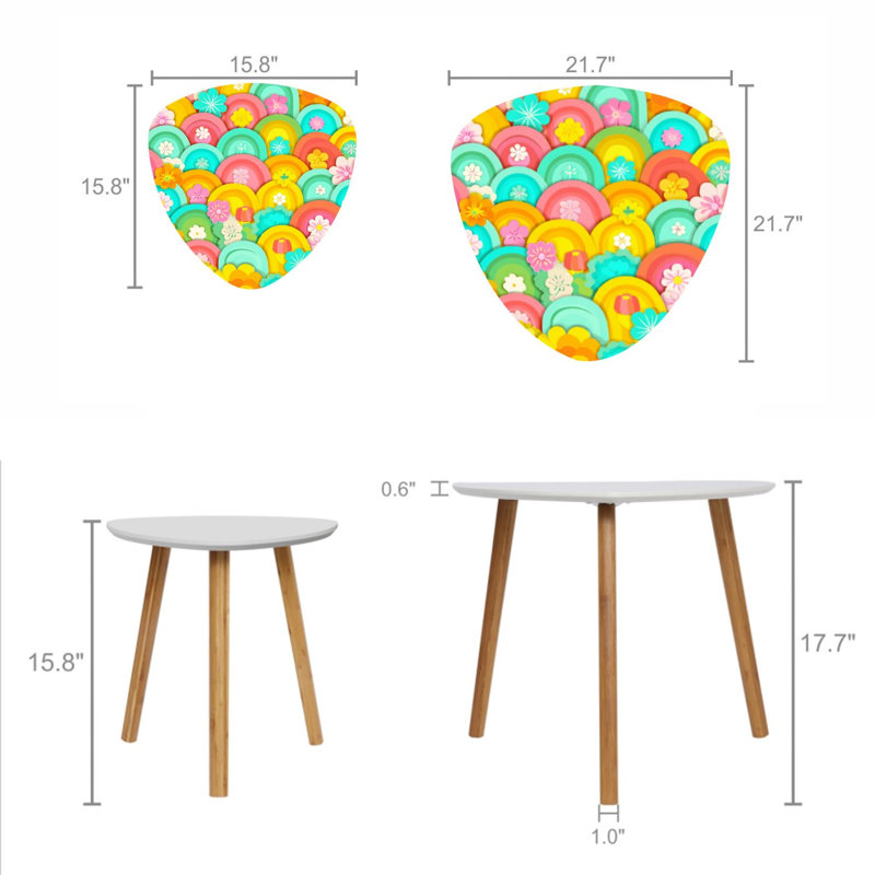 Ensemble de 2 tables basses gigognes triangulaires Boho Baby Summer