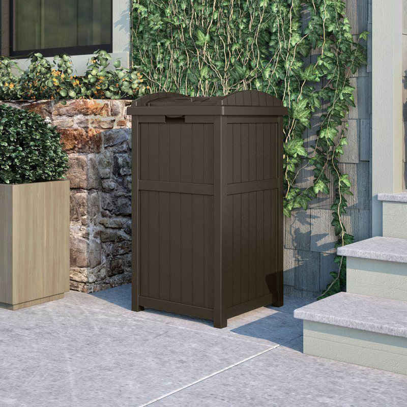 Poubelle d'extérieur Suncast Trash Hideaway, 33 Gallon, Java Brown