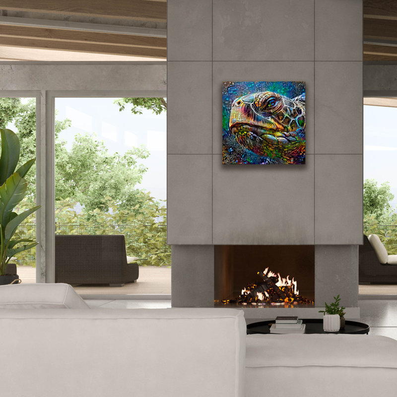 Epic Graffiti 'Loggerhead Sea Turtle'  by Pedro Gavidia Canvas Wall Art, 26" x 26", 26" H x 26" W