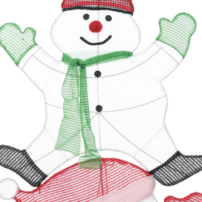 Stacked Snowman Lighted Display