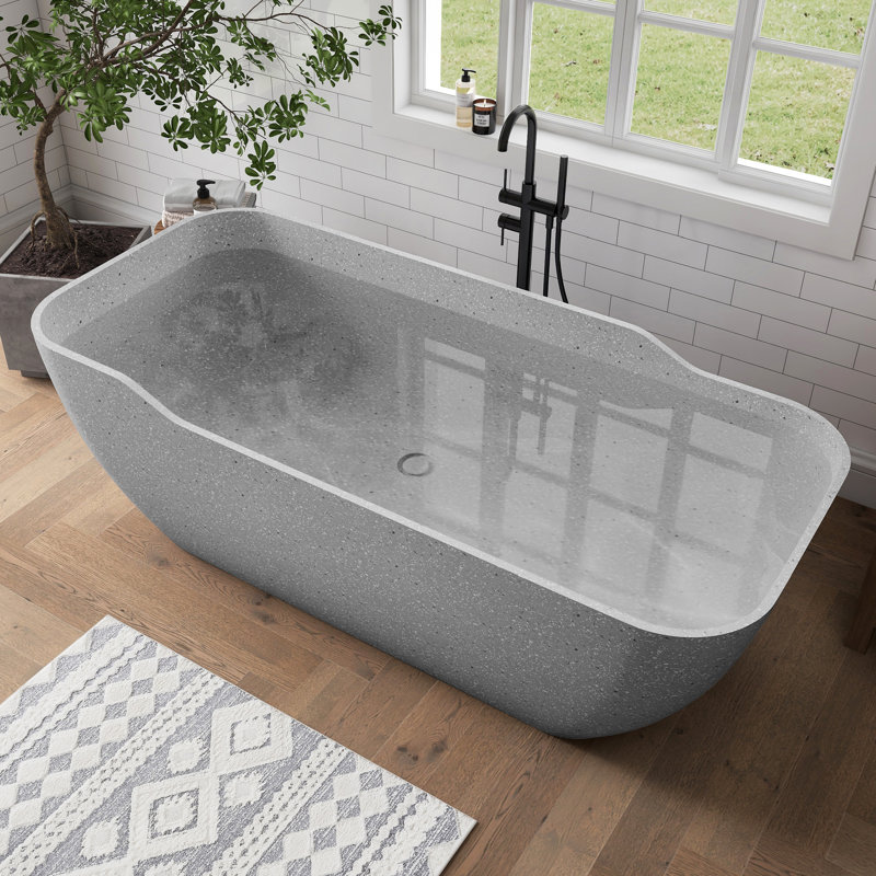 Baignoire de trempage extérieure 71 po Terrazzo, Gris