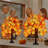 2 Pack 24 Inch Prelit Fall Maple Tree Thanksgiving Decorations With 48 LED Lights