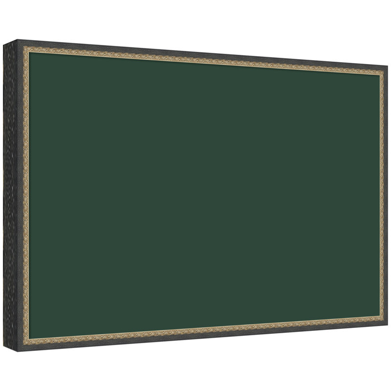 Tableau d'affichage en lin encadré en tissu, Matinée bronze noir, Vert foncé, H 25 po x l 37 po x P 1,5 po