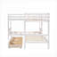 Lit superposé simple et simple en L en bois de pin, aucun sommier requis, gris, idéal pour la chambre d'amis