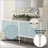 White & Silver Shimmer Finish Console Cabinet
