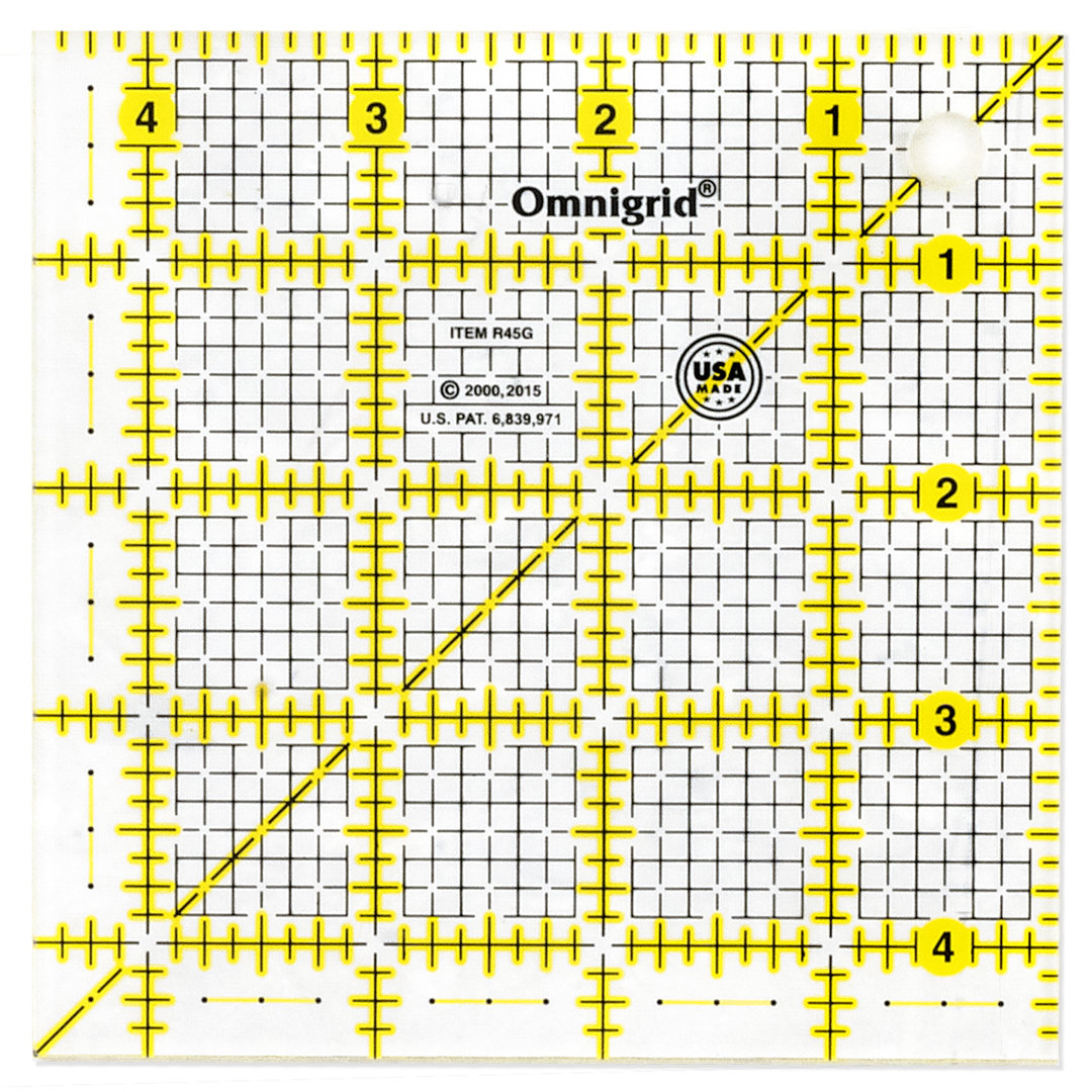 Omnigrid 4-1/2" x 4-1/2" Square Quilting and Sewing Ruler Omnigrid