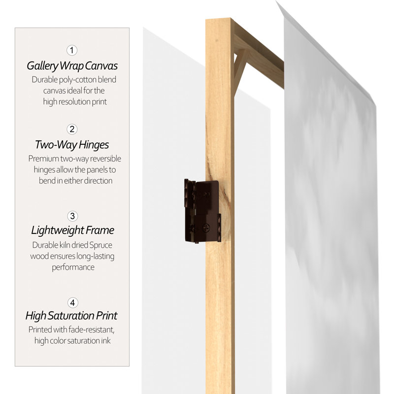 6 Ft. Tall Double Sided Black And White New York Bridge Canvas Room Divider, Colorful Landmarks