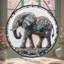 Panneaux de vitrail en mosaïque éléphant, attrape-soleil pour la décoration de fenêtre-957942256