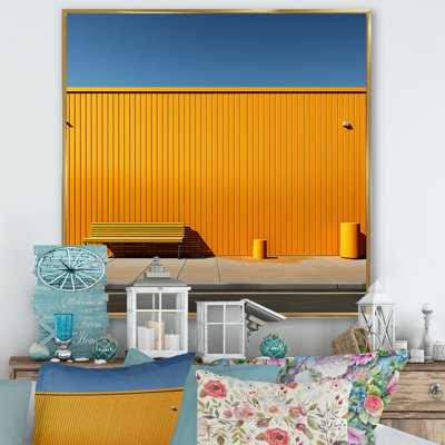 Jaune et bleu, ordre linéaire zen sur toile