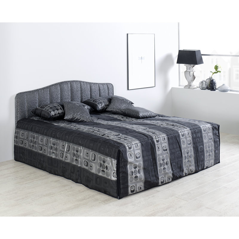 Toland Polyester Striped Bedspread, 100 x 200 cm, Anthracite