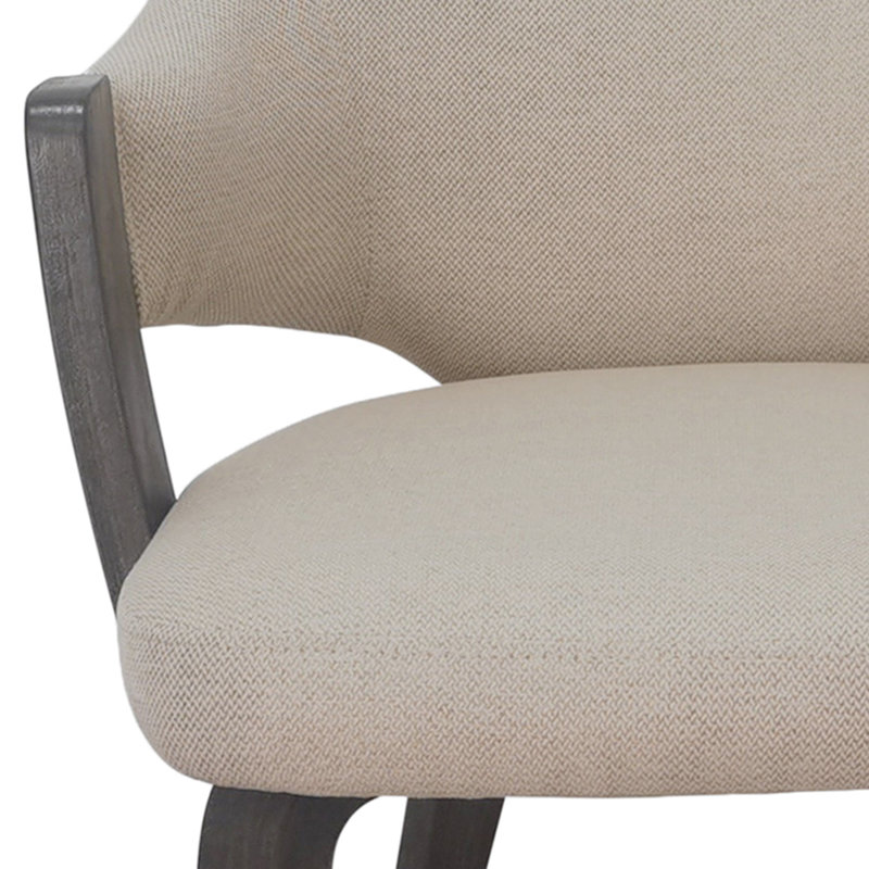 Chaise de salle à manger moderne en tissu et bois cintré, ensemble de 2, Chaise de salle à manger moderne, ensemble de 2 -