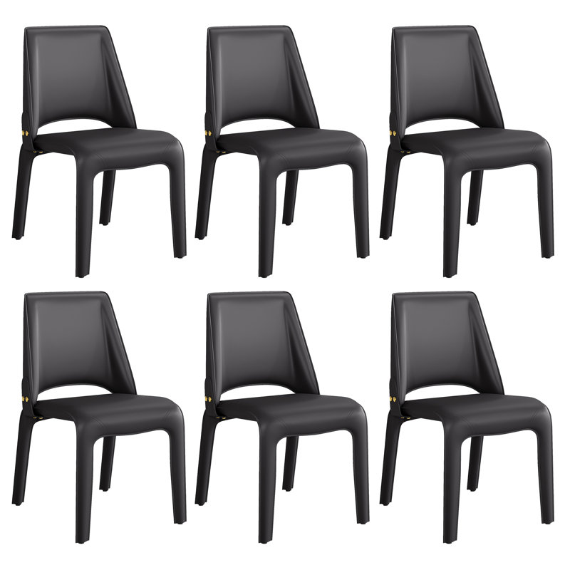 Vannes Vegan Leather Dining Chair, Black, 3, No Assembly Needed