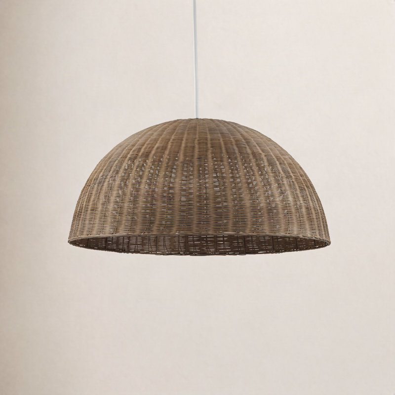 Pippa 1-Light Rattan Woven Pendant, 51.26" H x 33.46" W x 33.46" D