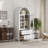 71-Inch High Arched Kitchen Cutlery Cabinet With 2 Large Drawers, Modern Farmhouse Storage Cabinet With Adjustable Shelves, Glass Door-2025437506