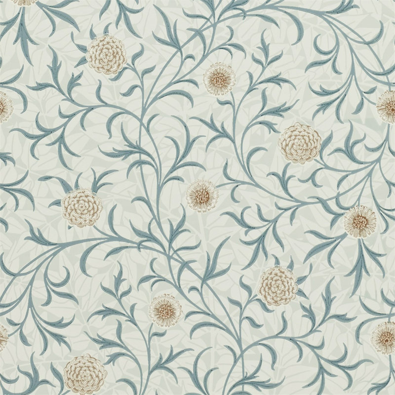 Scroll Wallpaper, Loden/Slate