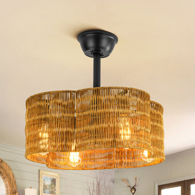 Ventilateur de plafond en cage à 4 lumières de 20 po avec ensemble d'éclairage et télécommande