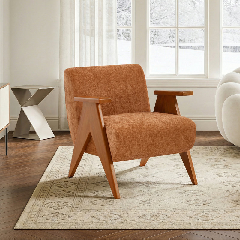 Fauteuil 27,6 po Mid-Century, Orange
