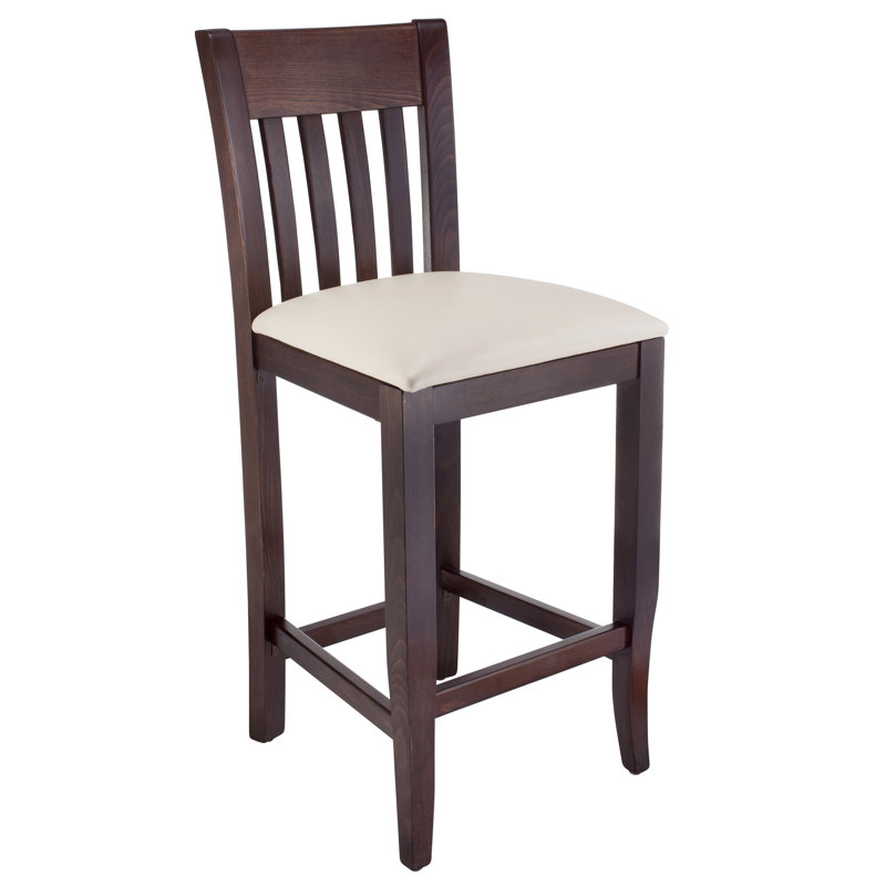 Jessee Solid Wood Counter Stool, Walnut
