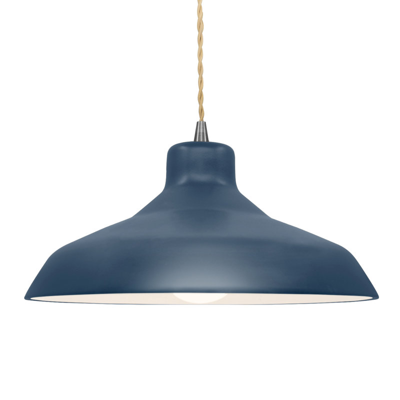 Fallon - Light Dome Pendant, Midnight Sky, 7.5" H x 15.5" W x 15.5" D, Brushed Nickel
