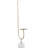 Collette retro brass and gray round base floor lamp