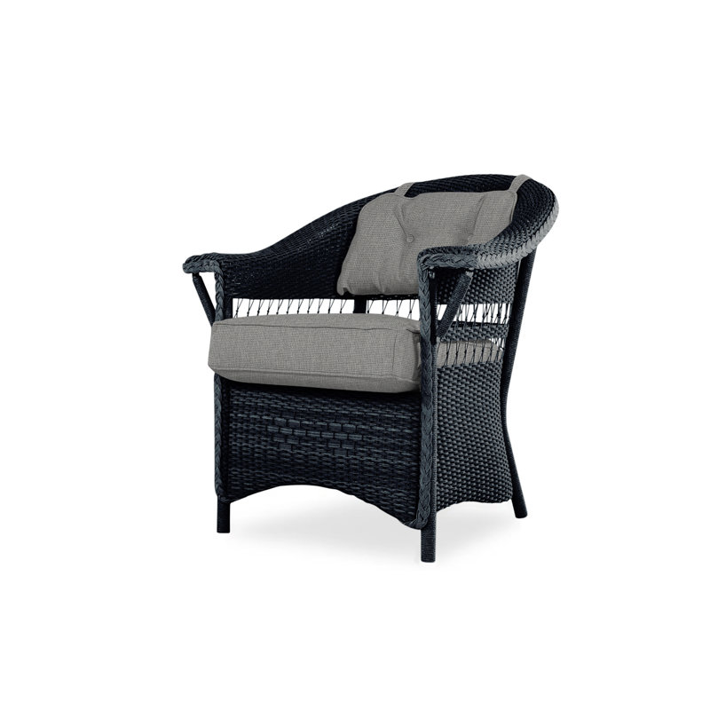 Nantucket Outdoor Dining Armchair, Rumba Nickel, Ebony