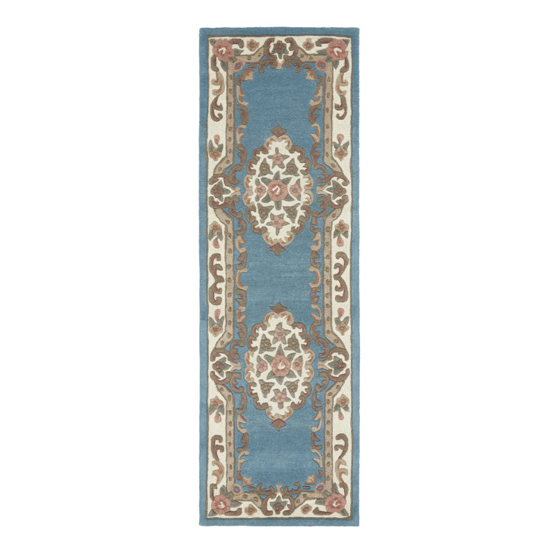 Comfort Oriental Wool Hand Woven Blue, Runner 67 x 210cm