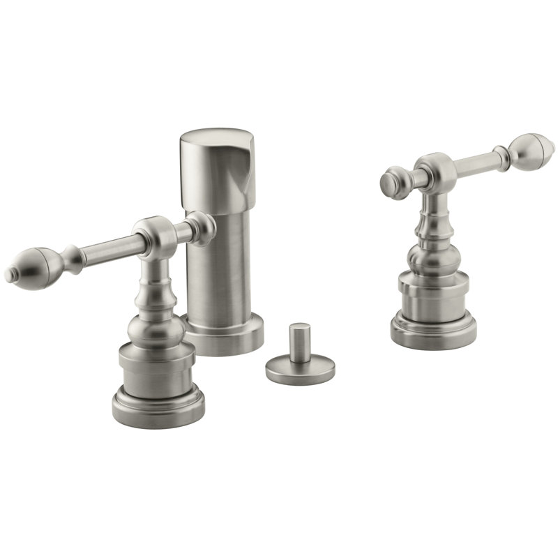 Iv Georges Brass Vertical Spray Bidet Faucet with Lever Handles, Vibrant Brushed Nickel