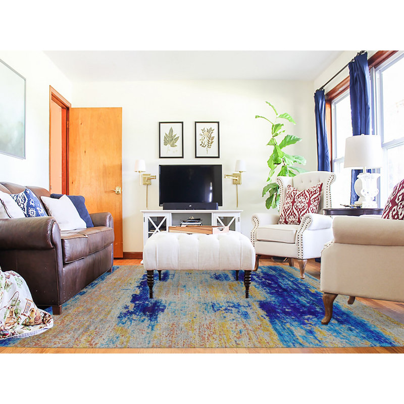 Tapis noué à la main 7 pi 10 po x 10 pi Sari