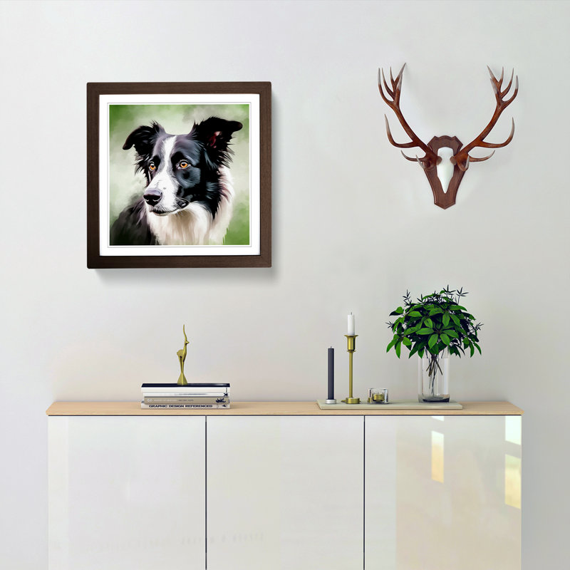 Single Picture Frame Print on Wood, Walnut