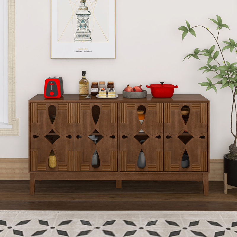 Buffet avec rangement Mid-Century, Noyer