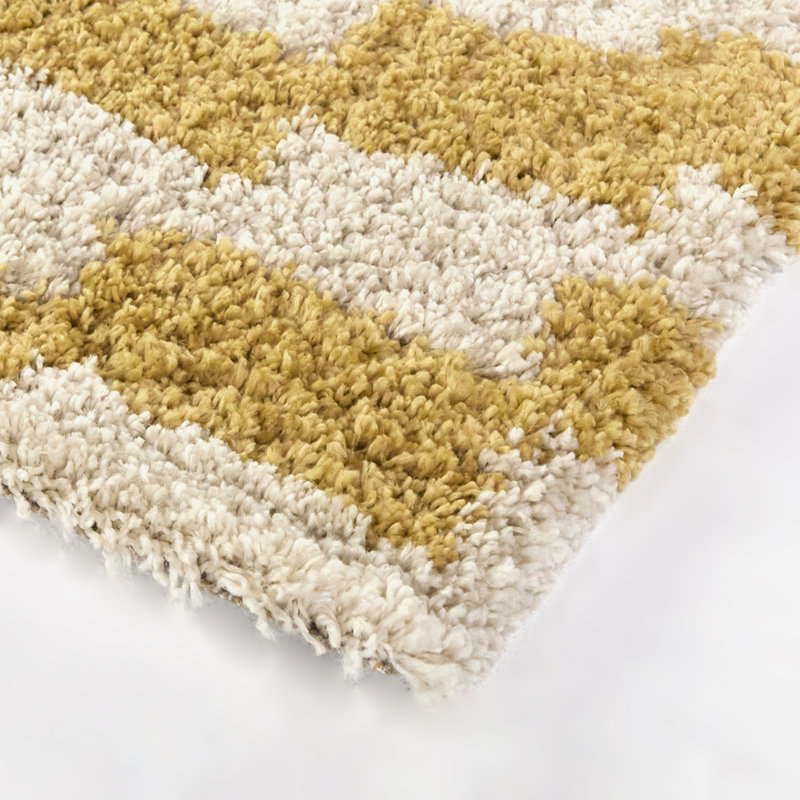 Tapis à rayures dorées Devontra, Rectangle 5 pi 3 po x 6 pi 12 po