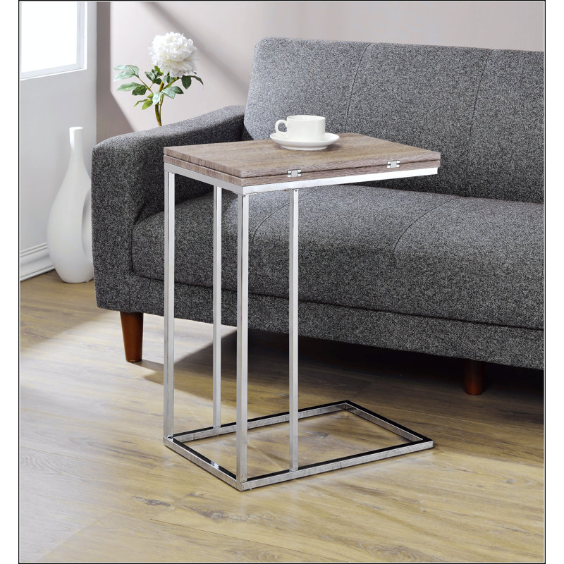 Weathered Accent Table,Extendable table,Side Table,Oak And Chrome Finish