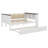 Wood Daybed With Storage Shelves, Upholstered Backrest,USB And Trundle-2070605909